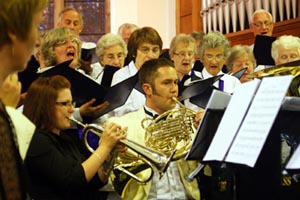 Band and choir together